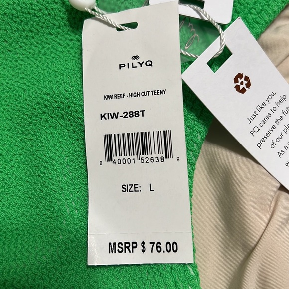 NWT PILYQ Kiwi Reef 2 piece Bikini Size L/D Cup - Picture 3 of 11